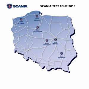 Mapa Scania Test Tour 2016