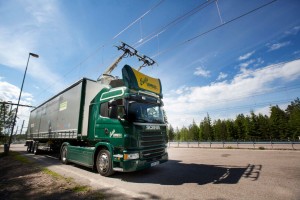 Electric road hybrid truck