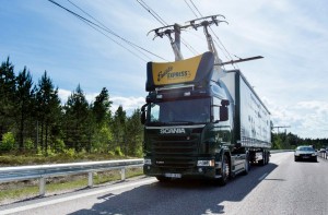 Electric road hybrid truck