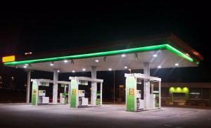 gas station by night