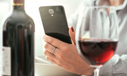 Woman using a wine app